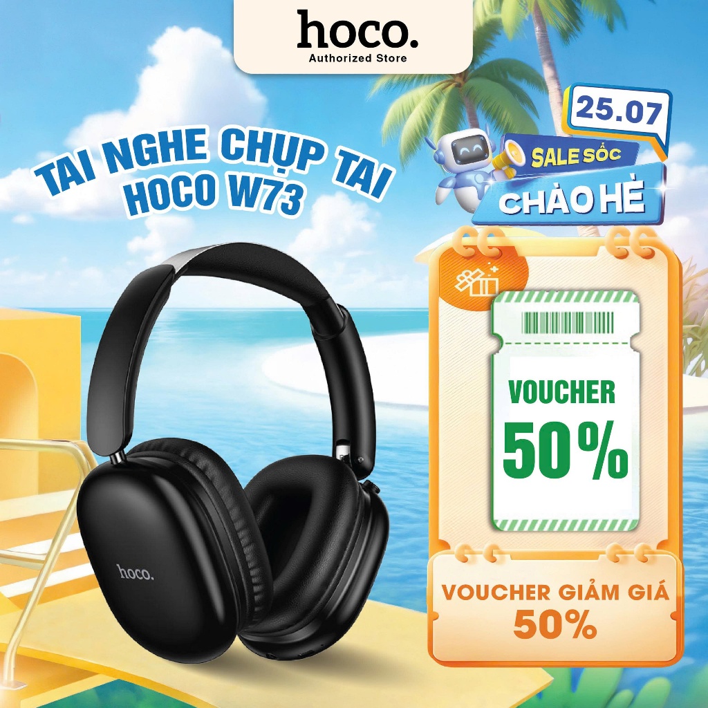 Tai nghe chụp tai bluetooth Hoco W73 pin siêu bền 45 tiếng, bluetooth v6.0 âm bass hay - tai nghe gấp gọn tiện lợi | BigBuy360 - bigbuy360.vn