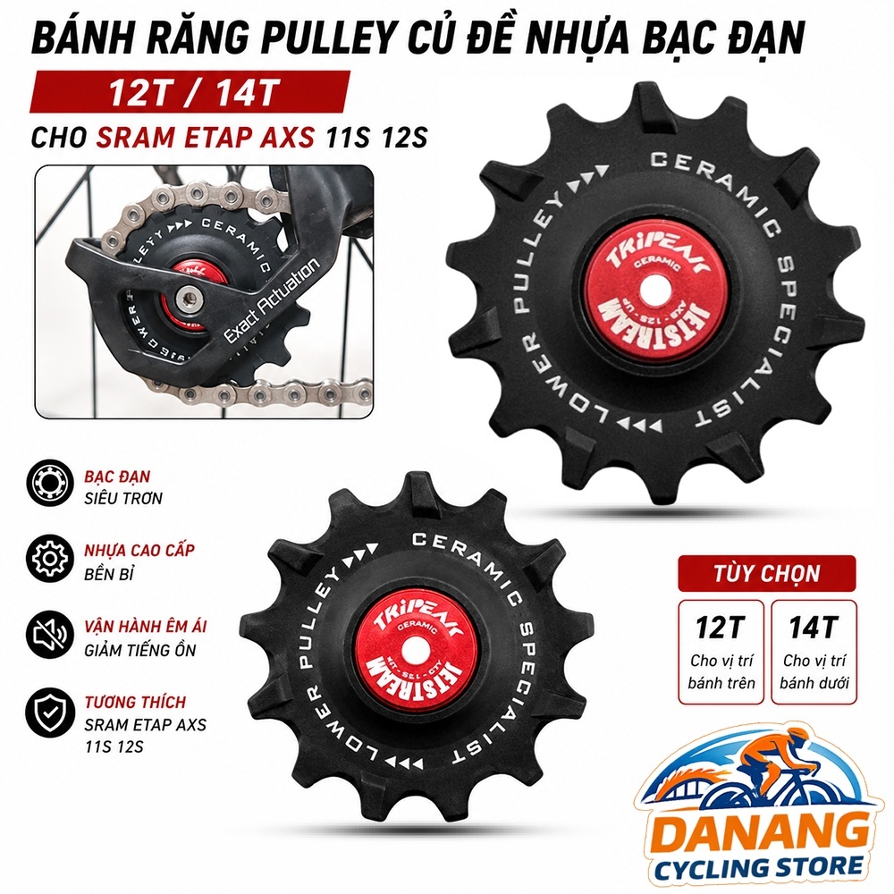 Bánh Răng Pulley Củ Đề Nhựa Bạc Đạn Xe Đạp 12T / 14T Cho Sram eTap AXS 11S 12S