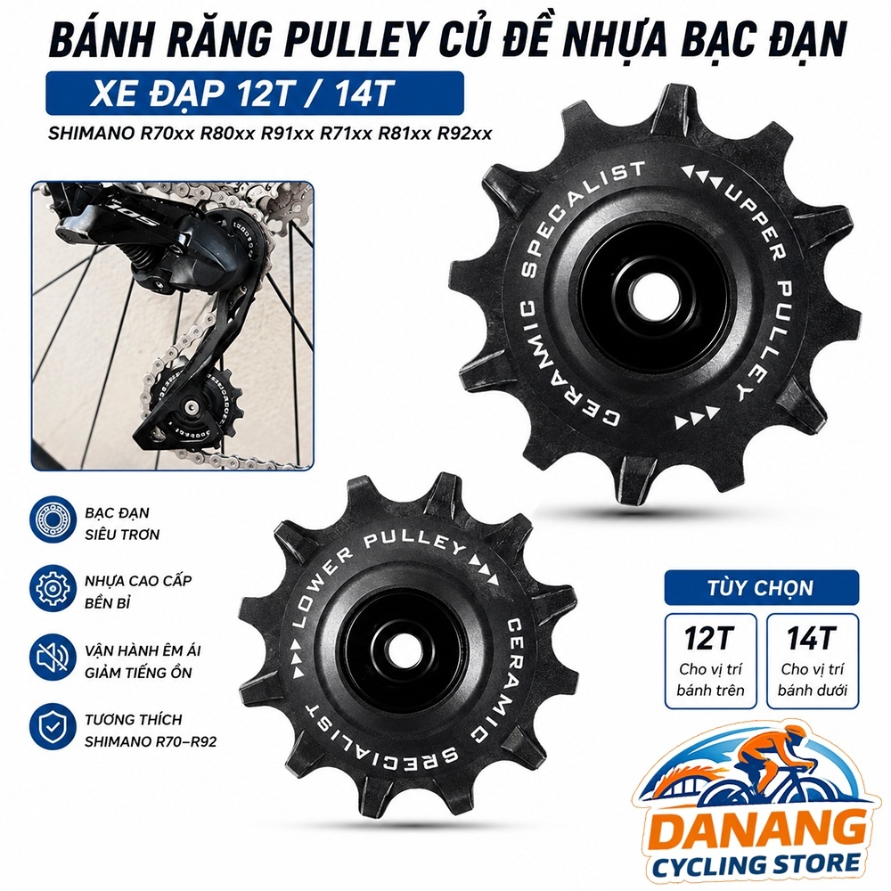 Bánh Răng Pulley Củ Đề Nhựa Bạc Đạn Xe Đạp 12T / 14T Cho Shimano R70xx R80xx R91xx R71xx R81xx R92xx