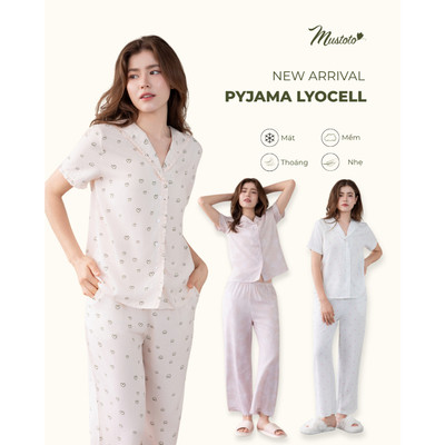 [EASY LYOCELL] MUSTOTO Bộ Mặc Nhà Tay Ngắn Quần Lửng Mềm Mại Thoáng Mát Xuân Hè (MB82)