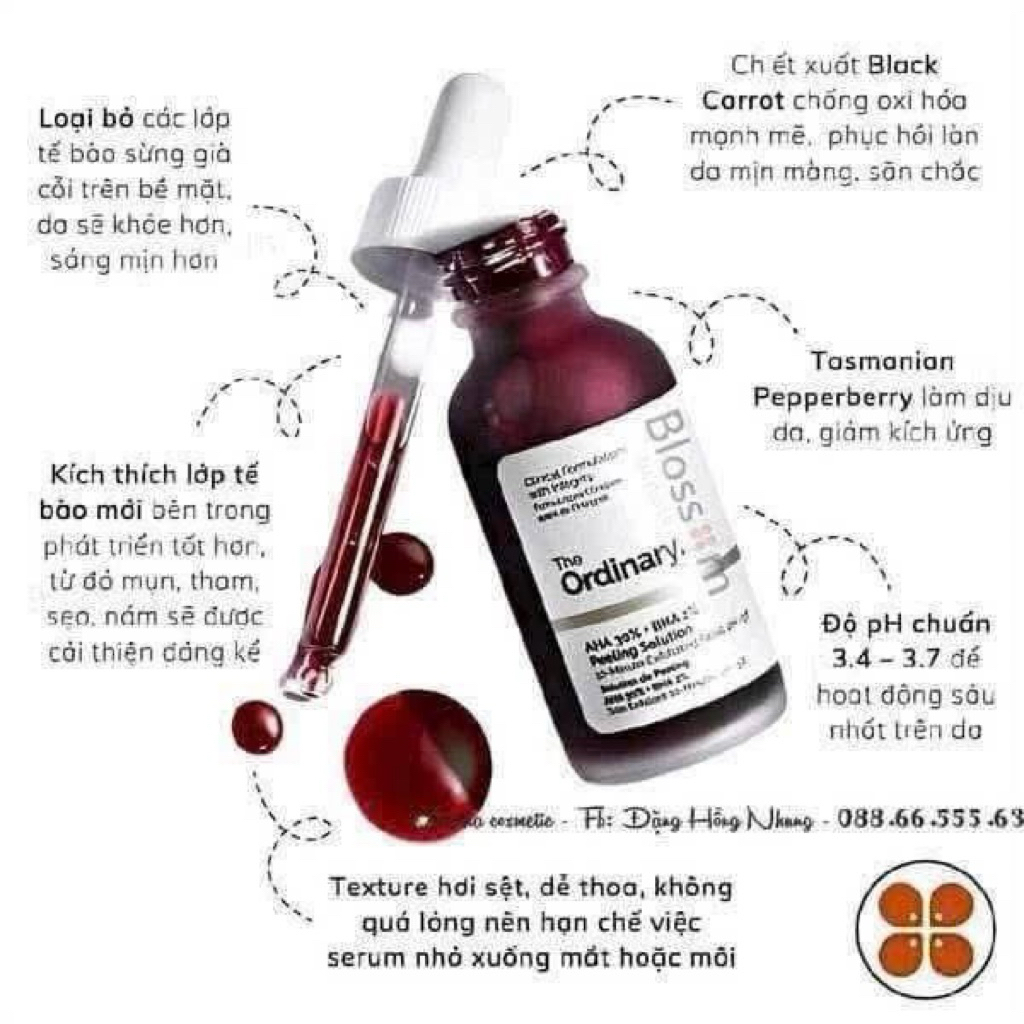Serum peel da ordinary AHA 30%+BHA 2% chính hãng