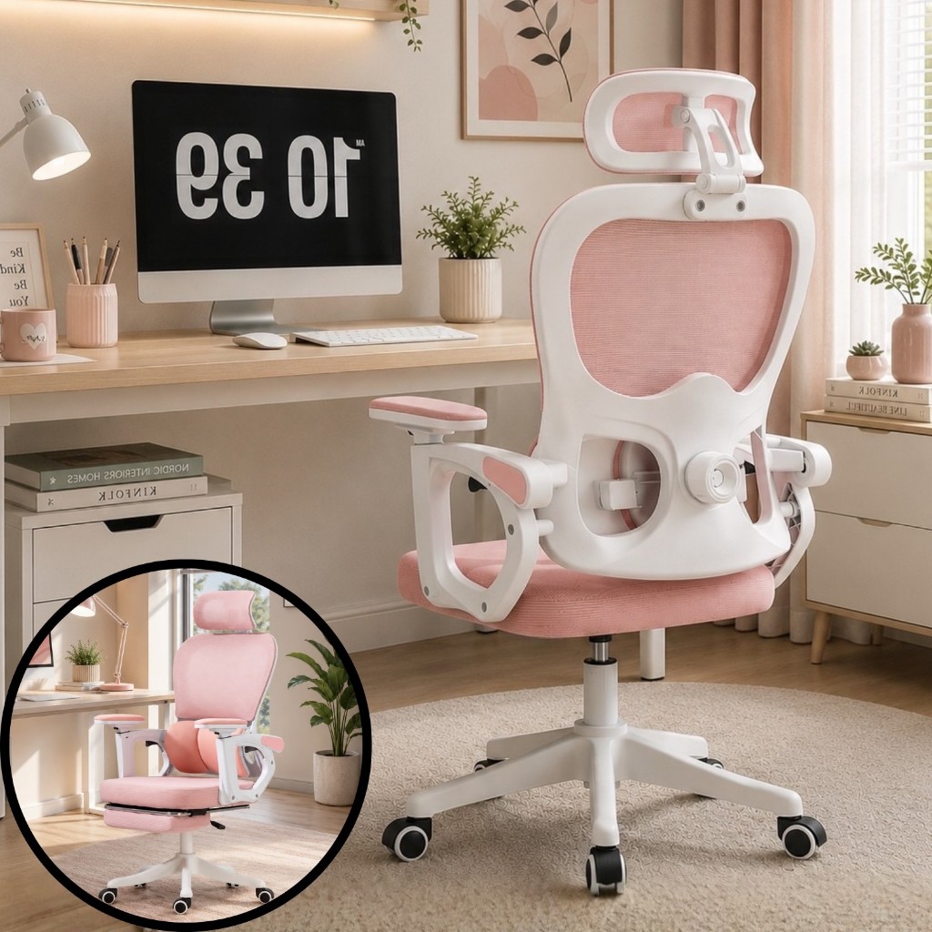 Ghế Công Thái Học {PTS09} Có Gối Đỡ Thắc Lưng, Ngả Lưng 135°, Tay Ghế Chỉnh Đa Chiều, Gác Chân Tiện Lơi, Đệm Vải Cao Cấp | BigBuy360 - bigbuy360.vn
