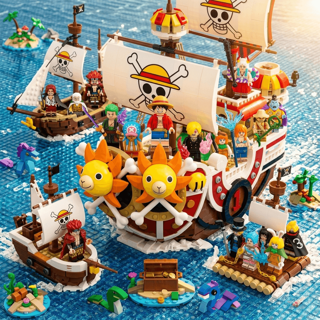 Mô Hình Nhân Vật One Piece Mini Lego Luffy, Zoro, Shank, Nami, Chopper