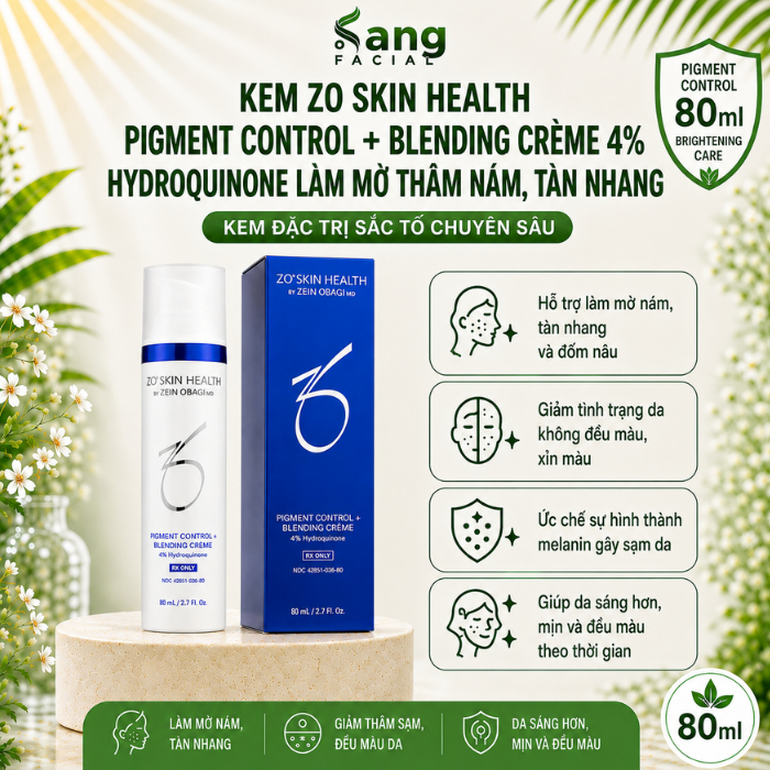 Kem ZO Skin Health Pigment Control + Blending Crème 4% Hydroquinone Làm Mờ Thâm Nám, Tàn Nhang