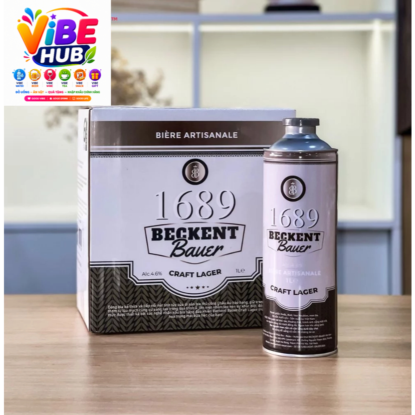 Bia thủ công đặc biệt 1689 Beckent Bauer Craft Lager thùng 6 lon 1 lít - Đẳng cấp sành bia