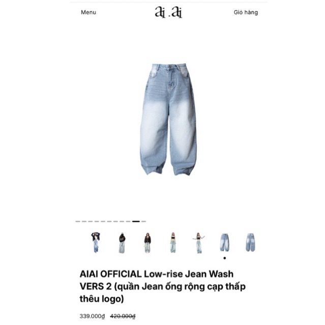 Pass Quần jeans nữ ống rộng màu xanh ( Aiai studio) size S (new 98%)