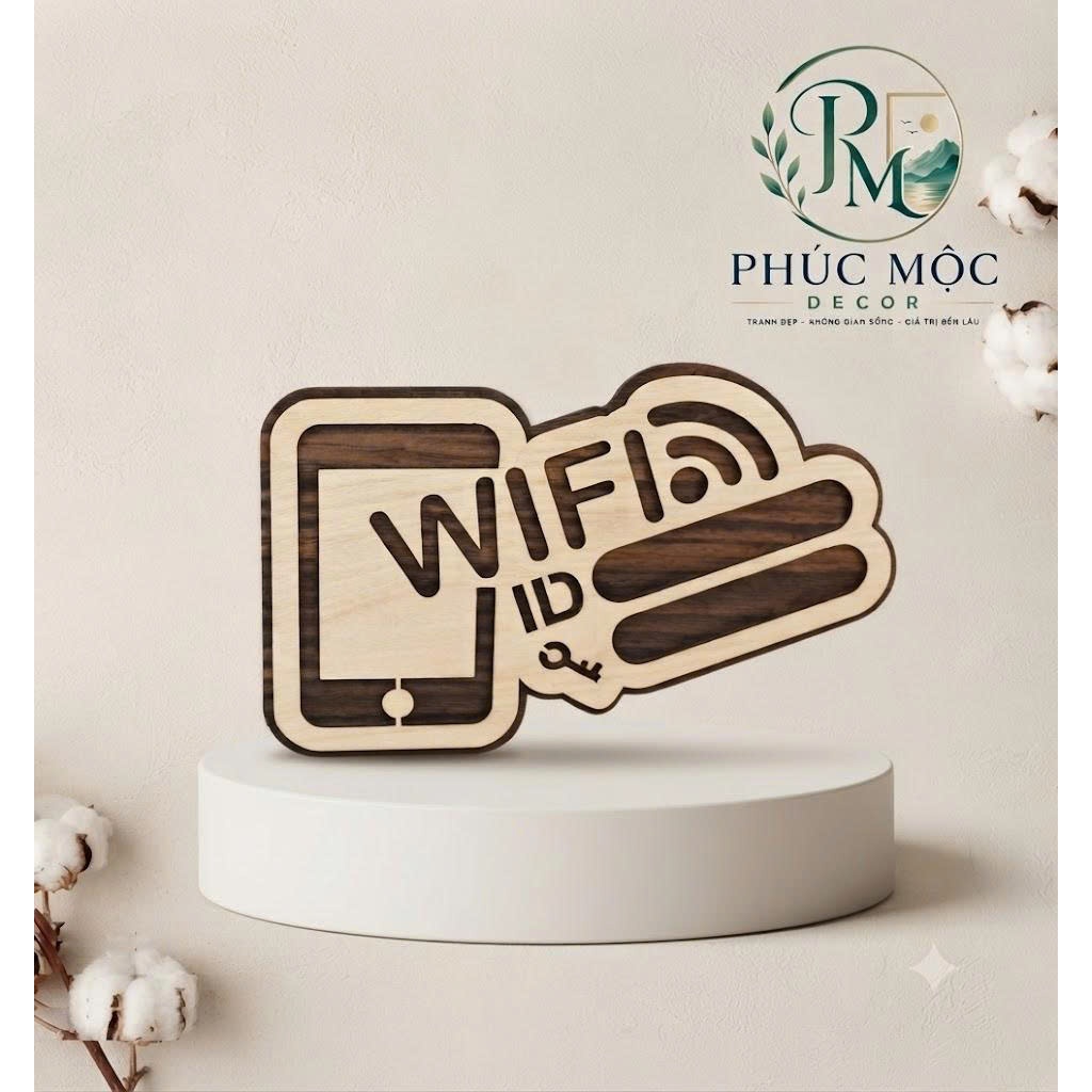 BẢNG GỖ WIFI ID CAO CẤP GHI THÔNG TIN WIFI PASSWORD BẰNG GỖ - PHÚC MỘC DECOR