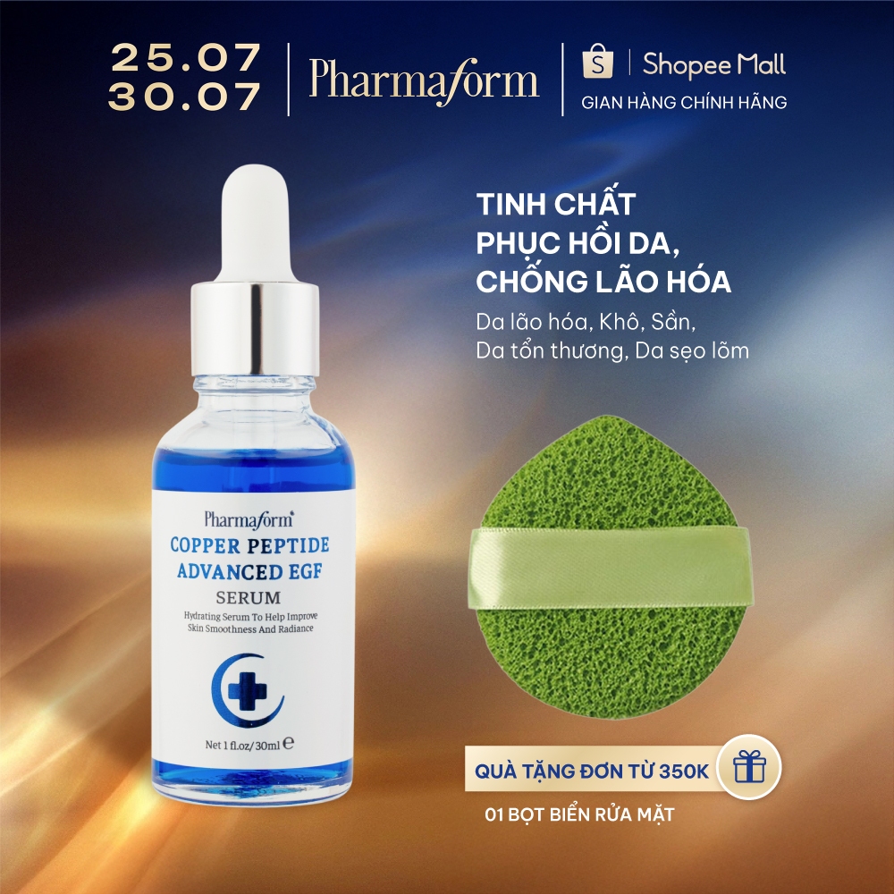 Serum phục hồi da, chống lão hóa Pharmaform Copper Peptide Advanced EGF