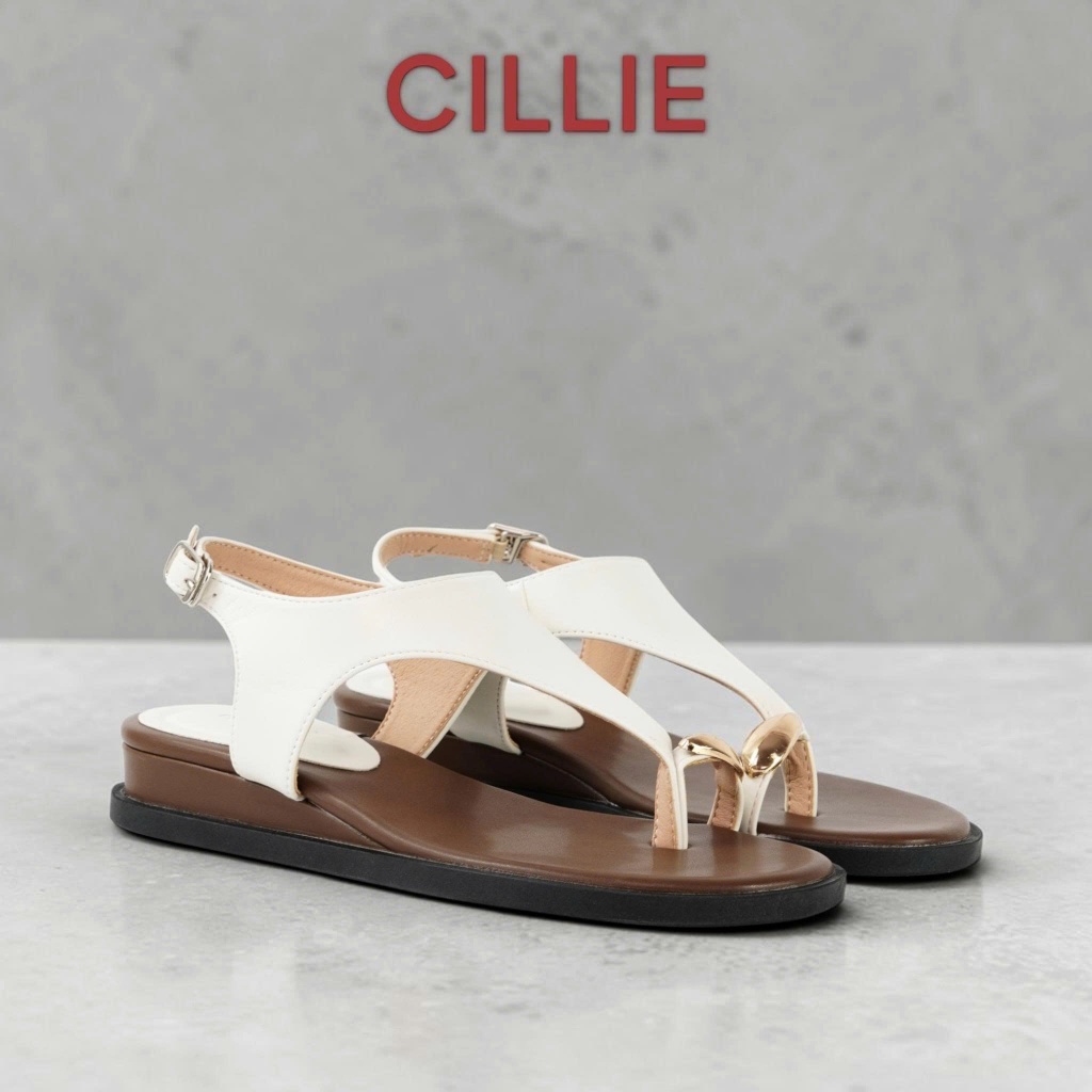 Sandal Xỏ Ngón Nữ Cillie Giày Đế Bệt Đi Biển Đế Chống Trơn Trượt