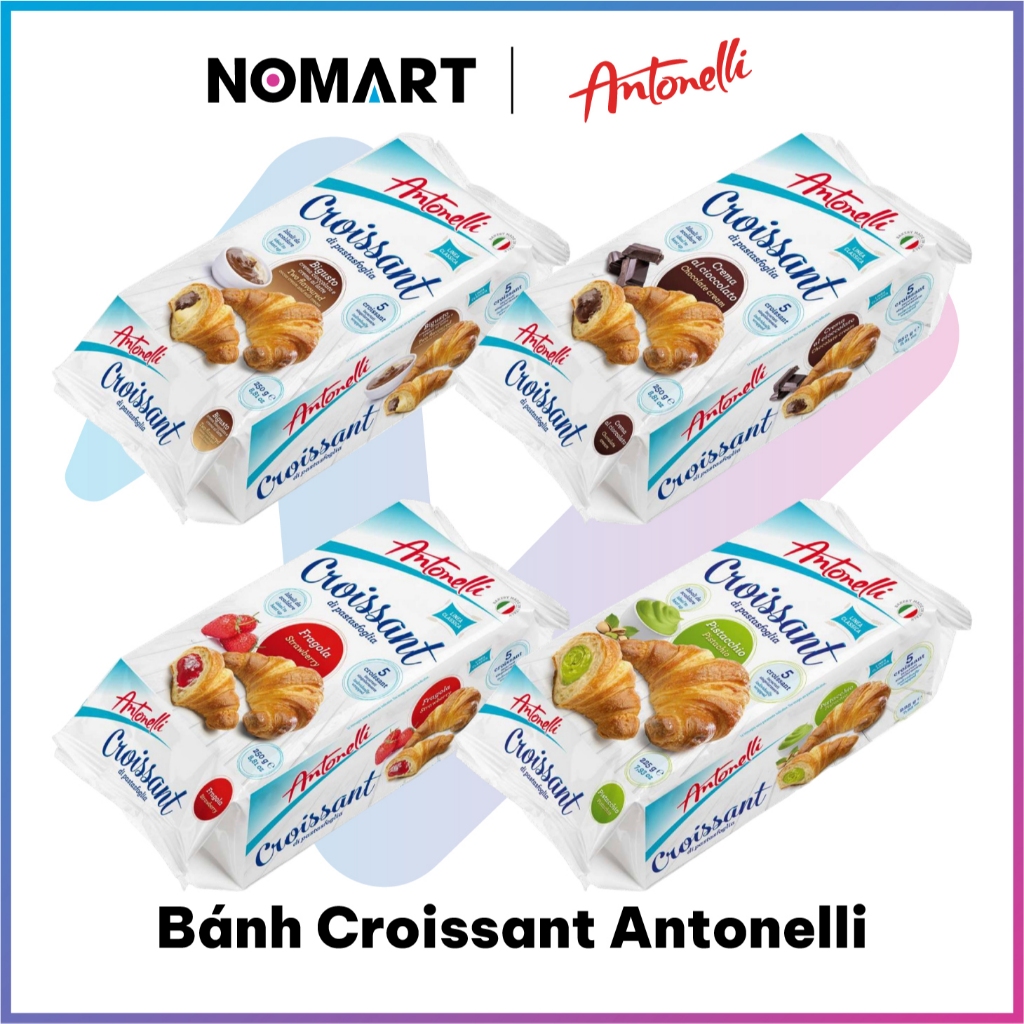 Bánh Sừng Bò Croissant Antonelli Châu Âu Thơm Ngon (Gói 5 Bánh)