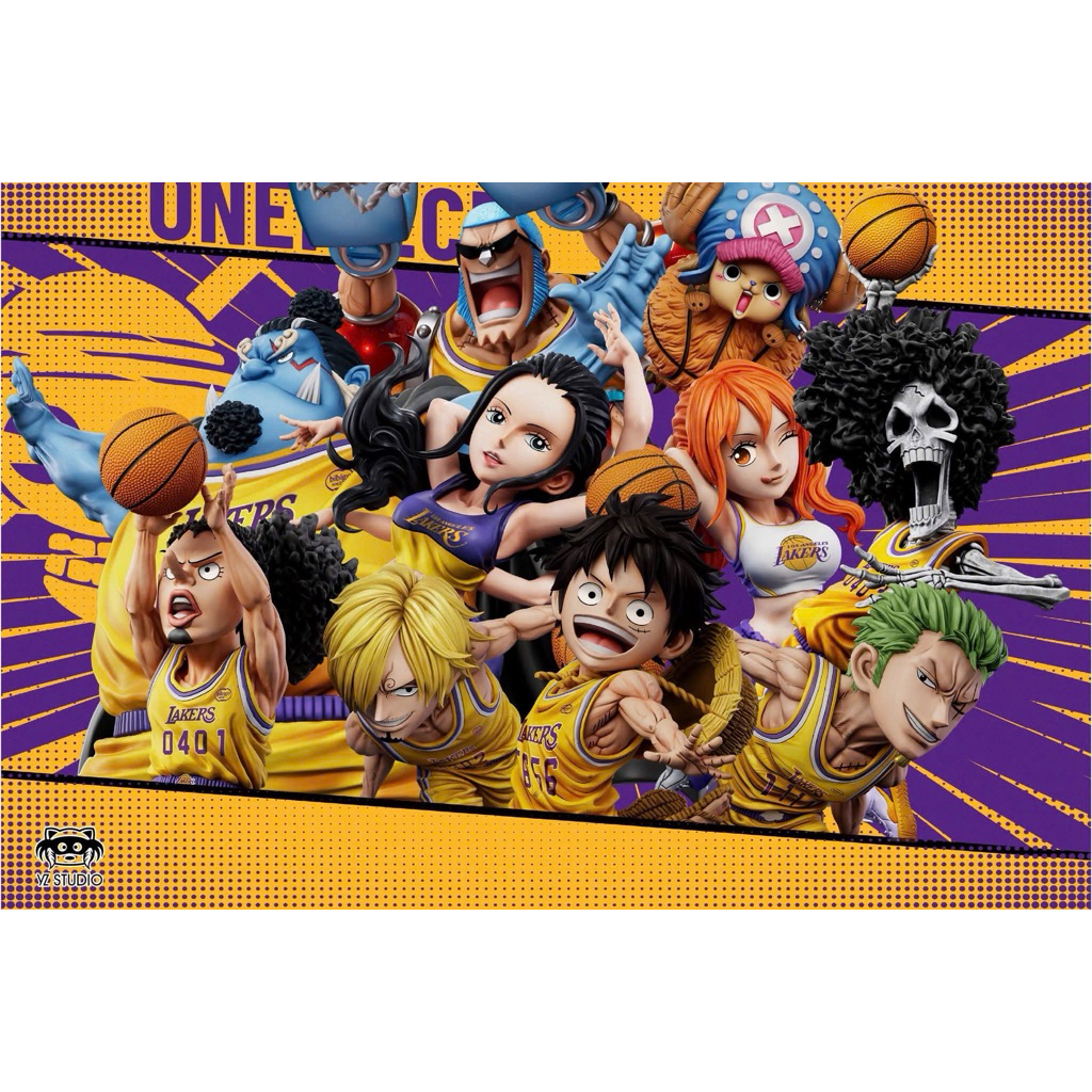 (Full team không lẻ) 7 mô hình Resin WCF chính hãng Yz Studio One Piece Dream Team Luffy Bóng Rổ Lak