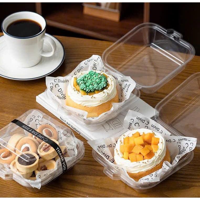 HỘP NHỰA BENTO TRONG ĐỰNG BÁNH (Không kèm giấy lót) (DP02)