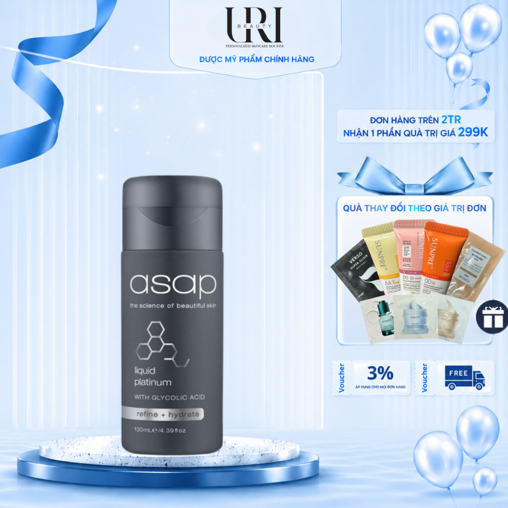 [Công Ty] ASAP Liquid Platinum – Tinh Chất Se Lỗ Chân Lông & Tái Tạo Da Ban Đêm 130ml