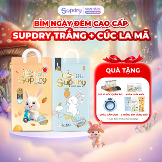 [Combo Ngày Đêm Cao Cấp] Tã Bỉm Supdry Xanh + Ultra Cam Dịu Nhẹ, Siêu Thấm Hút, Chống Hăm (Dán/Quần | NB–XXXL | 4–20kg)
