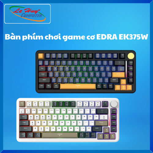 Bàn Phím Cơ Gaming EDRA EK375W Black/ White - Hàng Chính Hãng