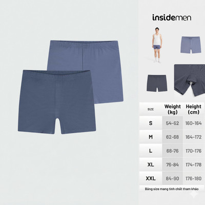 Combo 2 Quần Short mặc nhà Nam Insidemen Regular Fit Công nghệ dệt nhuộm sợi ISO001EDP02