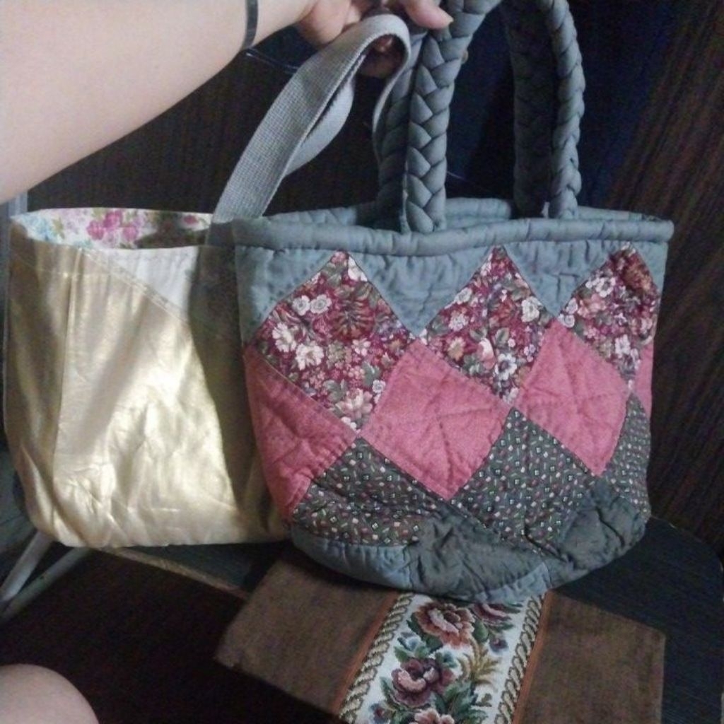 túi ví tote vải vintage ghép si Nhật siu xịn