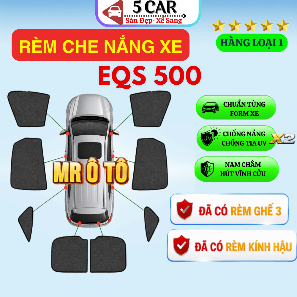 Rèm Che Nắng Xe Mercedes EQS 500 - LOẠI 1 MR Ô.TÔ Chống Tia UV, Tia Cực Tím Bảo Hành 2 Năm