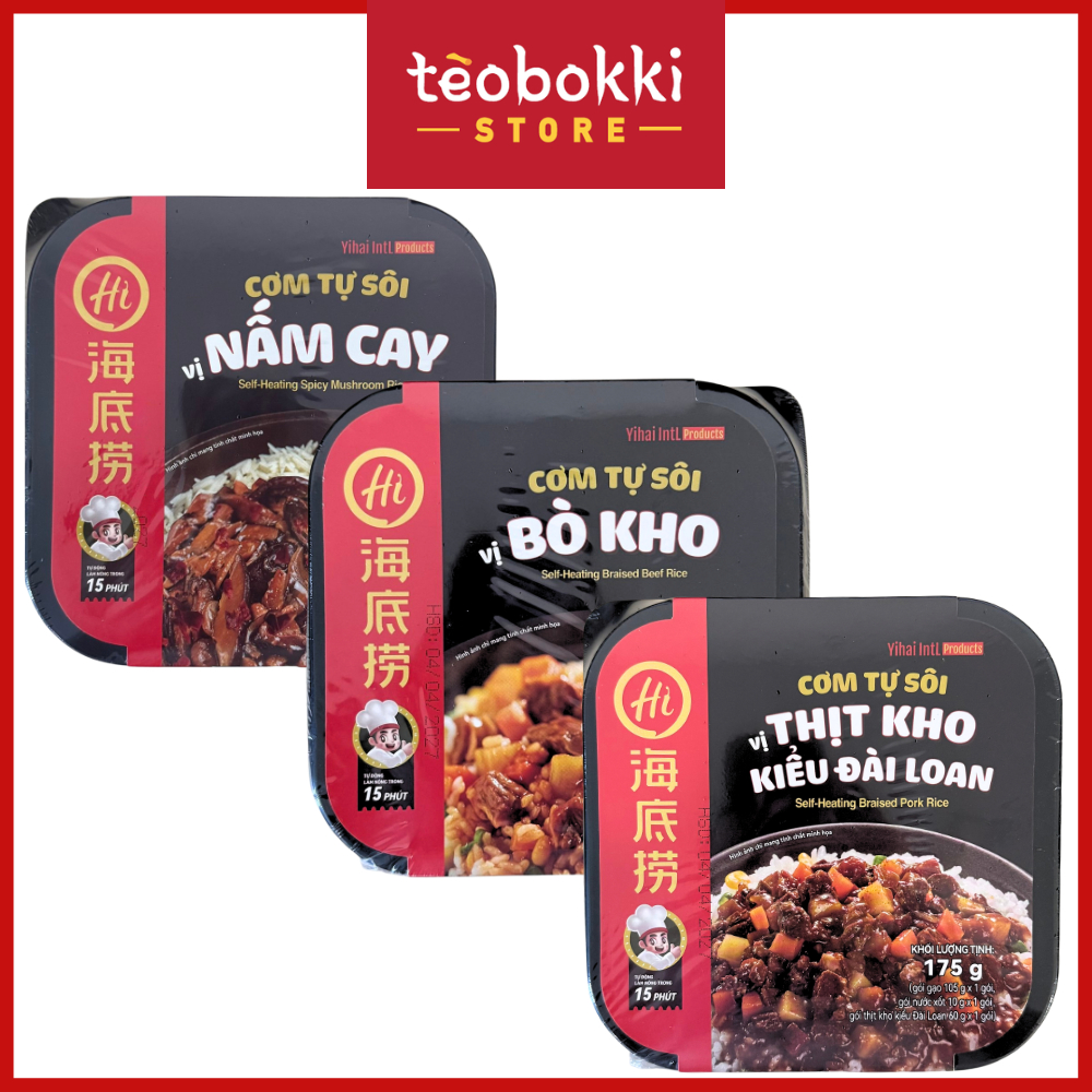 Cơm Tự Sôi Haidilao Đủ Vị Thịt Kho Đài Loan Bò Kho Nấm Cay