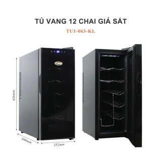 Tủ Bảo Quản Rượu Vang Mini Adela 12 Chai 35L Khay Kim Loại Làm Lạnh Bằng Chip BCW-35A-M