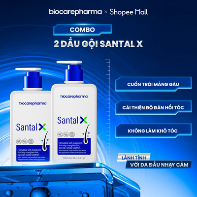 Combo 2 chai Santal X dầu gội hỗ trợ giảm gàu ngứa chuyên biệt - 500ml.