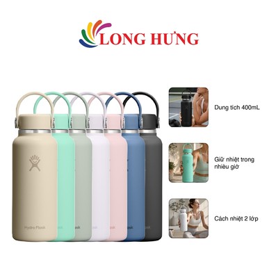 Bình giữ nhiệt Hydro Flask Micro Wide Flex Cap 13.5 OZ/400ml - Hàng chính hãng