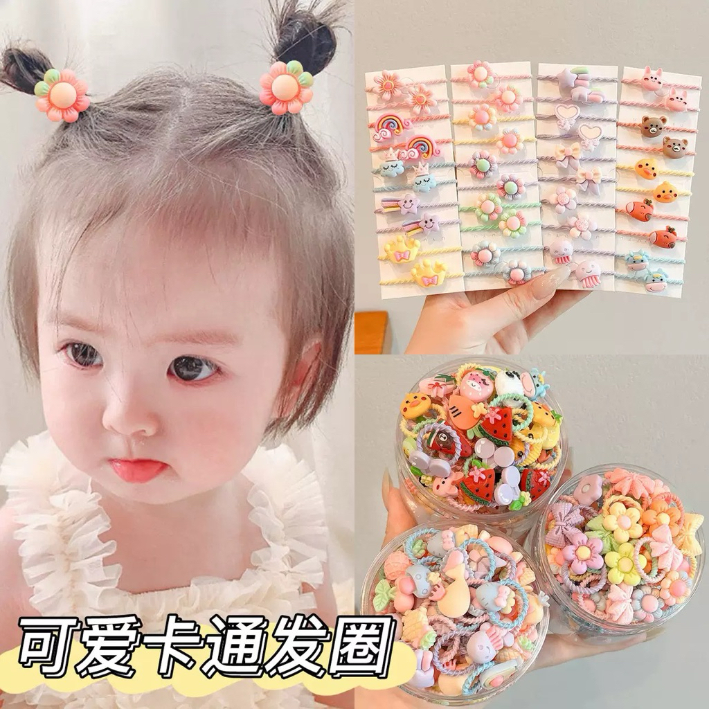 (Sẵn) Set 10 dây buộc tóc cho bé, dây buộc tóc cho bé gái, không làm hư tóc, dây buộc tóc cho trẻ, p
