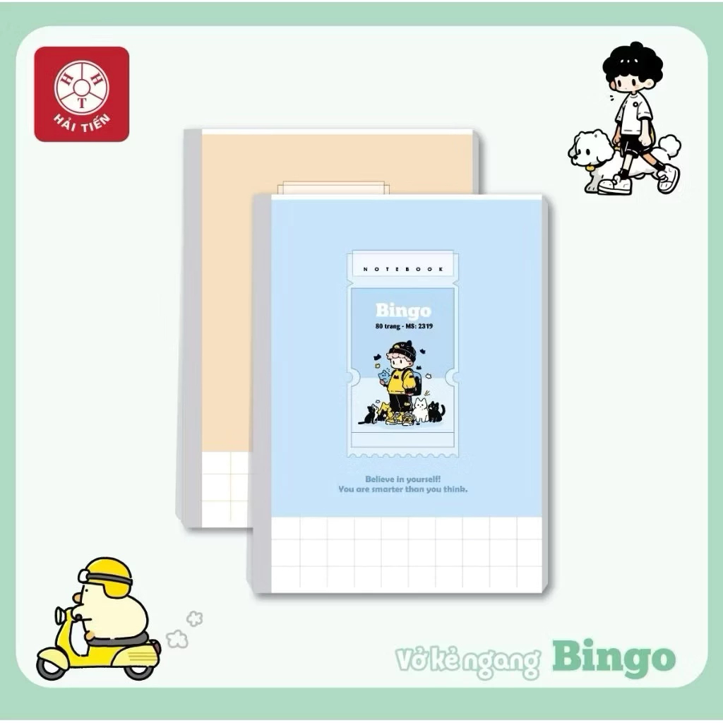 Set 10 quyển vở kẻ ngang HẢI TIẾN Vở kẻ Bingo - (72,80,120 trang) (Giao mẫu ngẫu nhiên)