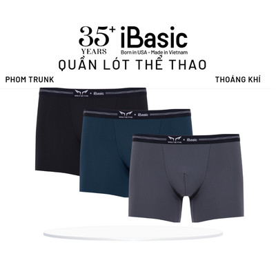 Combo 3 quần lót nam thể thao Wolf Active x iBasic airy thoáng khí phom trunk không đường may freecut PANM155