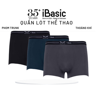Combo 3 quần lót nam Trunk thể thao Wolf Active x iBasic tập luyện airy thoáng khí co giãn PANM156