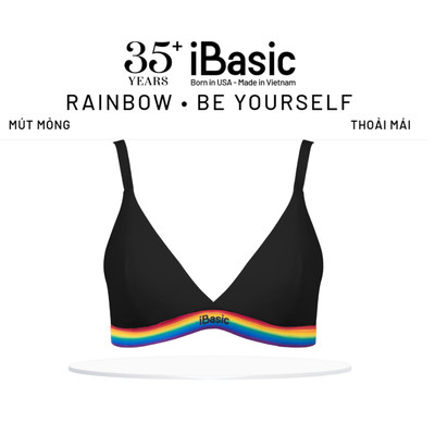 Áo ngực Bralette Rainbow Cotton USA iBasic mút mỏng tam giác lưng sọc BRAY117A, BRAY117B