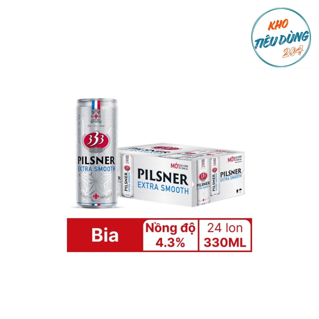 [1 Thùng] Bia 333 Pilsner Extra Smooth 330Ml (24 Lon)_3397