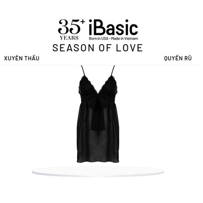 [SEASON OF LOVE] Váy ngủ Đầm ngủ voan mỏng babydoll nóng bỏng gợi cảm màu đen iBasic SW083