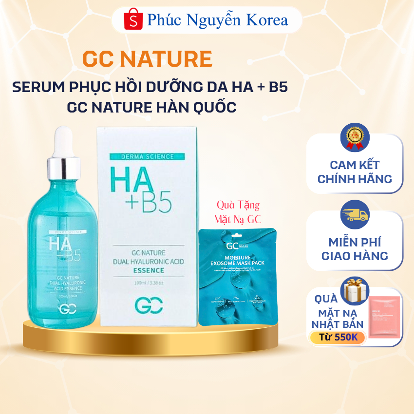 Serum Phục Hồi Dưỡng Da Căng Bóng Chuyên Sâu Vitamin B5 + HA GC Nature Hàn Quốc