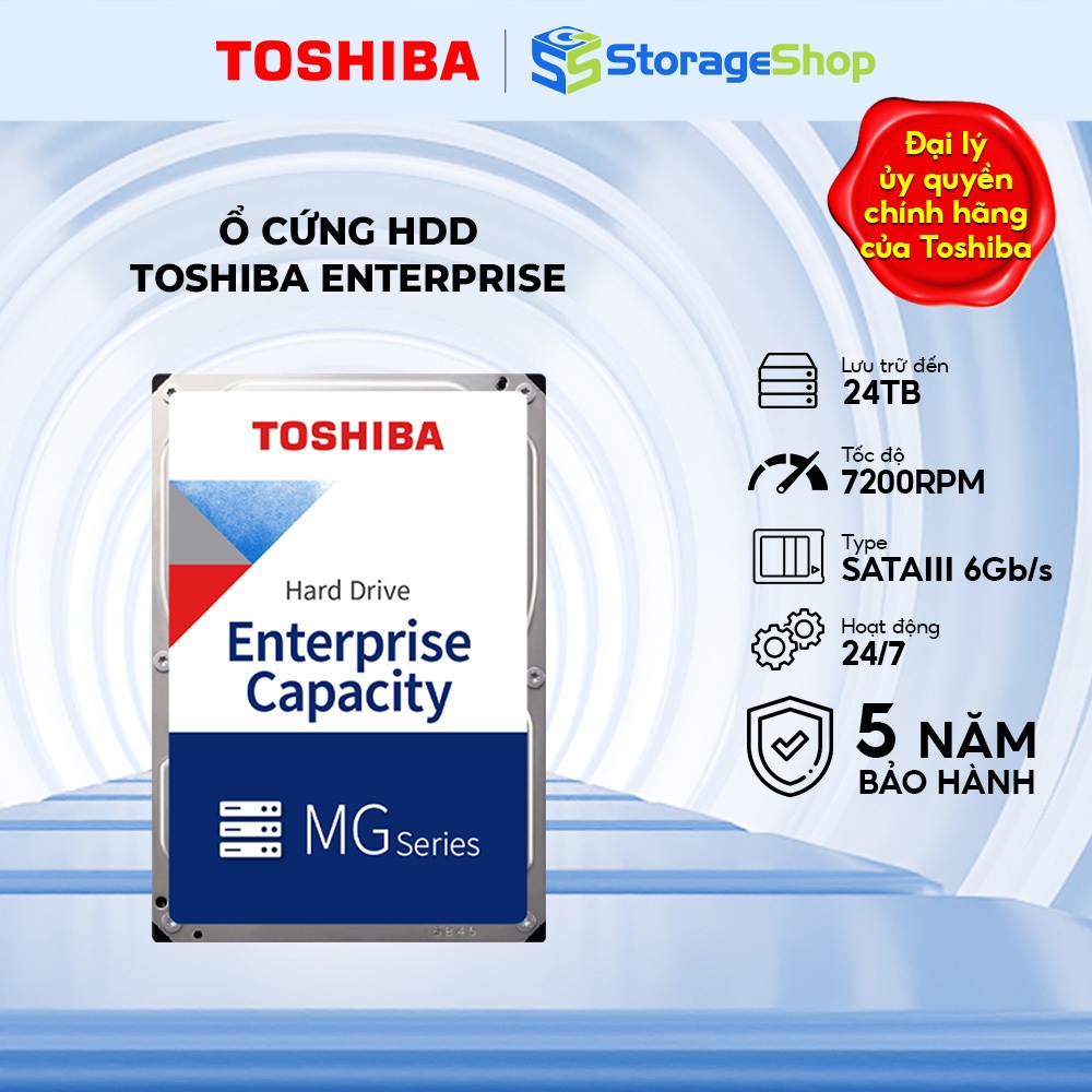 (KÈM QUÀ TẶNG) Ổ cứng HDD Toshiba Enterprise MG 7200 rpm 3.5-inch hoạt động 24/7 Chính Hãng