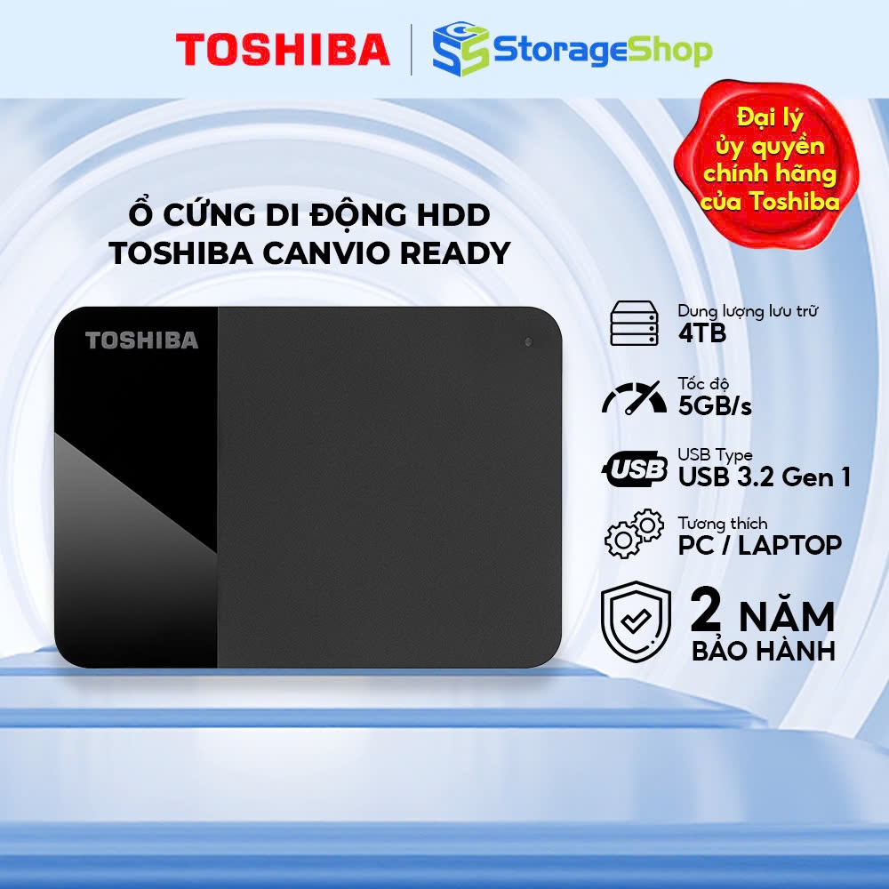 ( TẶNG TÚI ĐỰNG ) Ổ Cứng Di Động HDD Toshiba Canvio Ready B3 1TB 2TB 4TB USB 3.2 Gen1 - Storage Shop