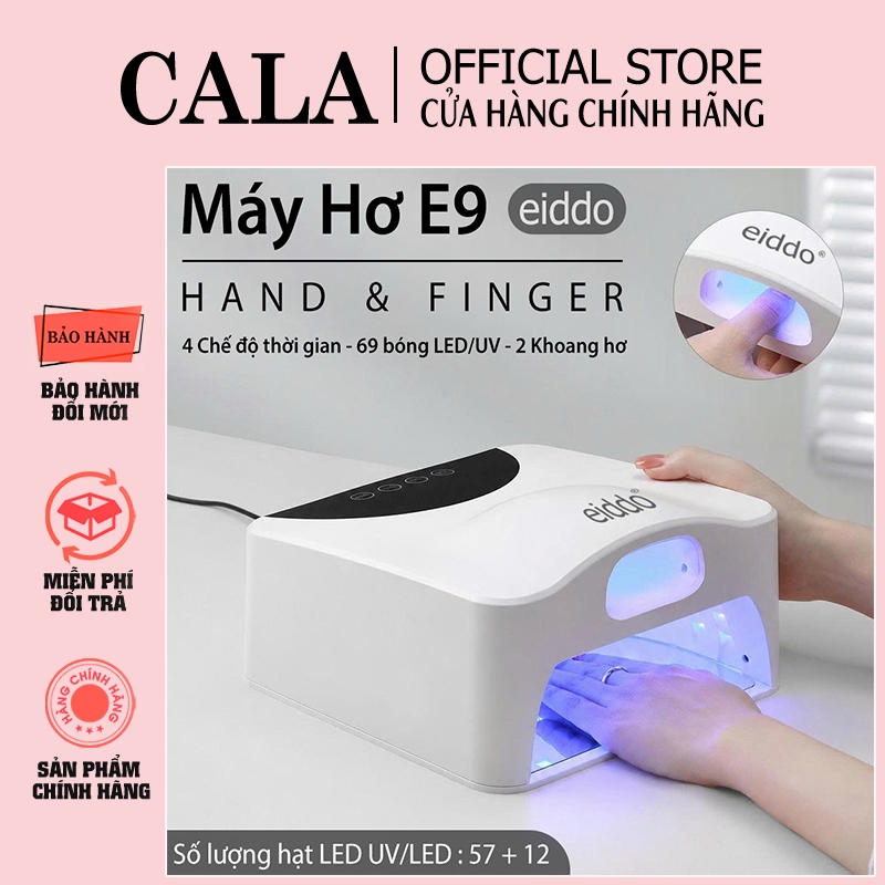 Máy Hơ Gel E9 eiddo 2 Khoang Chính Hãng ( BH 6 Tháng ) - Có khoang hơ riêng cho ngón tay cái - Đèn h