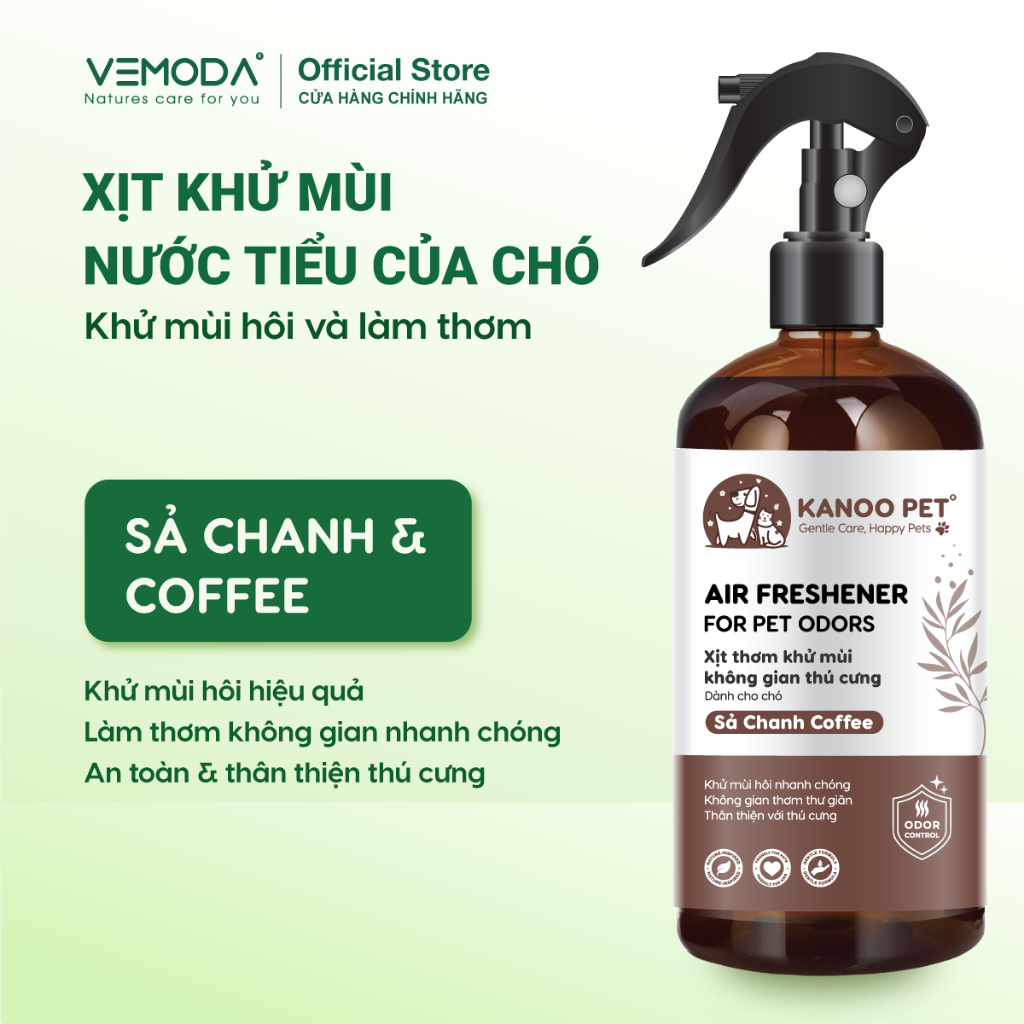 Xịt khử mùi nước tiểu chó Sả Chanh & Coffee Kanoo Pet 500ml