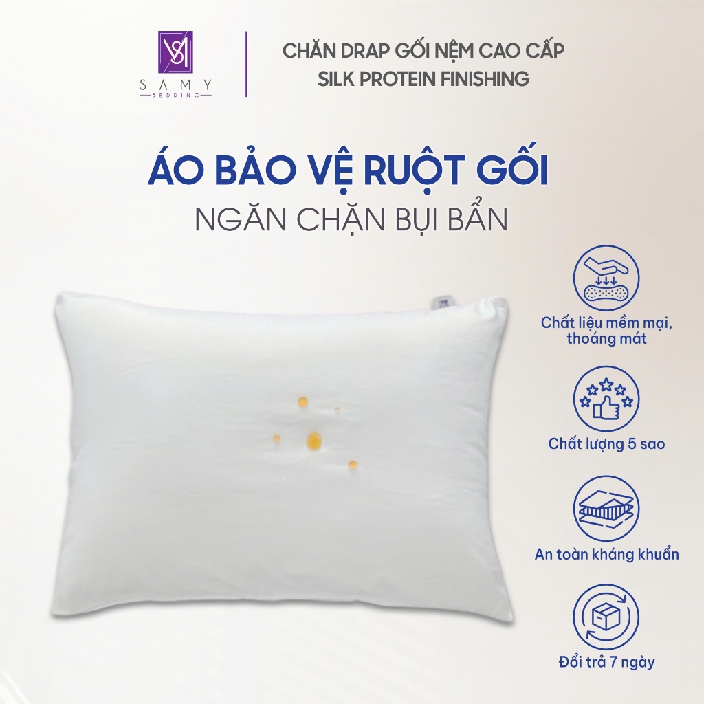 Áo Bảo Vệ Ruột Gối SAMY BEDDING Sạch Sẽ Kháng Khuẩn