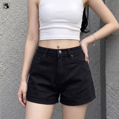 Quần short Jeans Twentyfive cạp cao tôn dáng basic dễ phối đồ mặc hằng ngày 7263