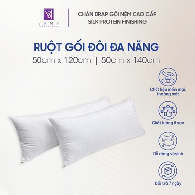 Gối Đôi Lông Vũ Đa Năng Cao Cấp SAMY BEDDING Siêu Êm Ái Cho Giấc Ngủ Thoải Mái