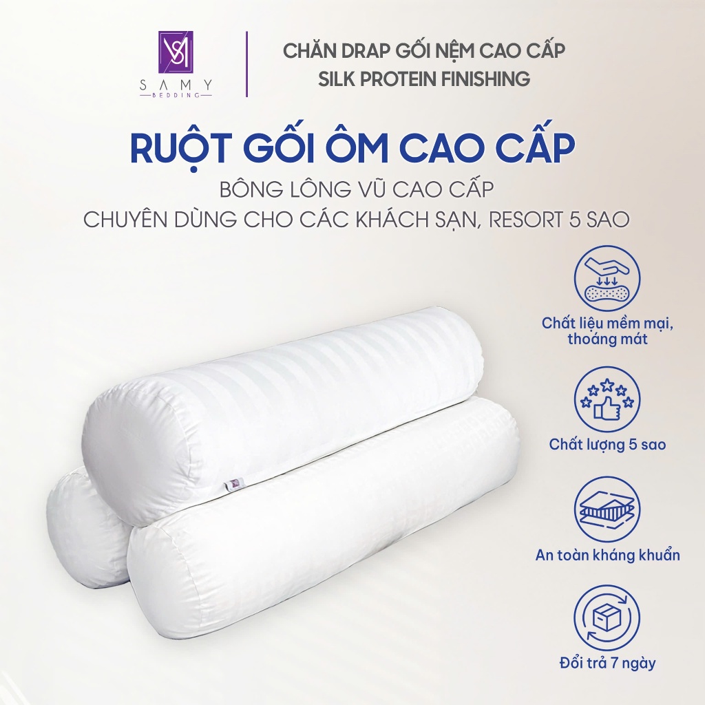 Ruột Gối Ôm SAMY BEDDING Êm Mềm Thoáng Mát An Toàn Cho Sức Khỏe