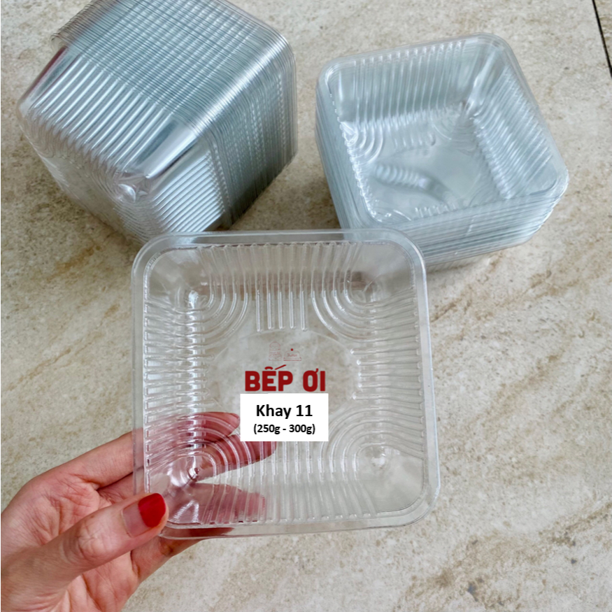 Khay nhựa trong đựng bánh trung thu 250g - 300g (khay 11)