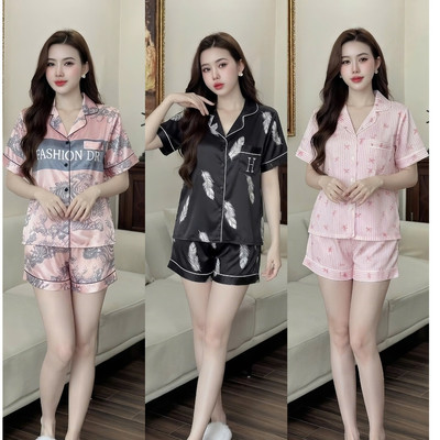 Pijama Đùi Bộ Đồ Ngủ Pyjama Hisexy  Lụa Latin Mặc Nhà Đủ Size Dưới 75Kg Pyiama Cao Cấp P20