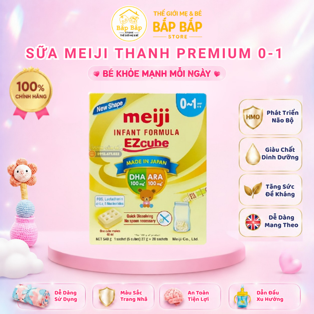 SỮA MEIJI THANH 0-1 NK (HỘP 20 THANH) - BẮP BẮP STORE