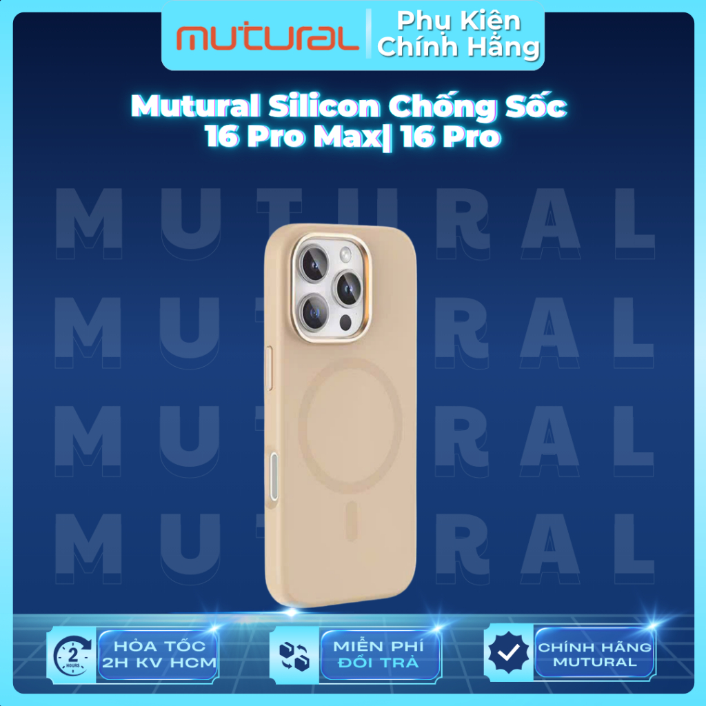 Ốp Mutural Silicon Chống Sốc Hỗ Trợ Sạc Từ Tính Chính Hãng cho iP 16 Pro Max/16 Pro