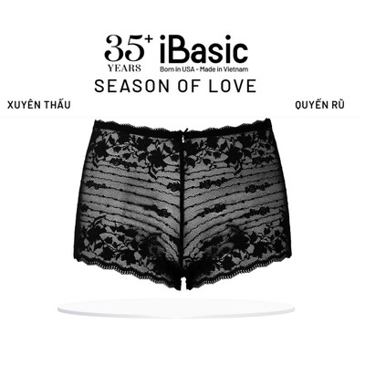 [SEASON OF LOVE] Quần lót Quần chip nữ màu đen lưng cao ren lưới xuyên thấu iBasic gợi cảm màu đen PANW200