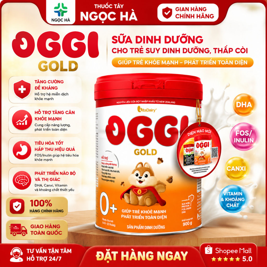 Sữa bột Oggi 0+, 1+, 2+ lon 800g