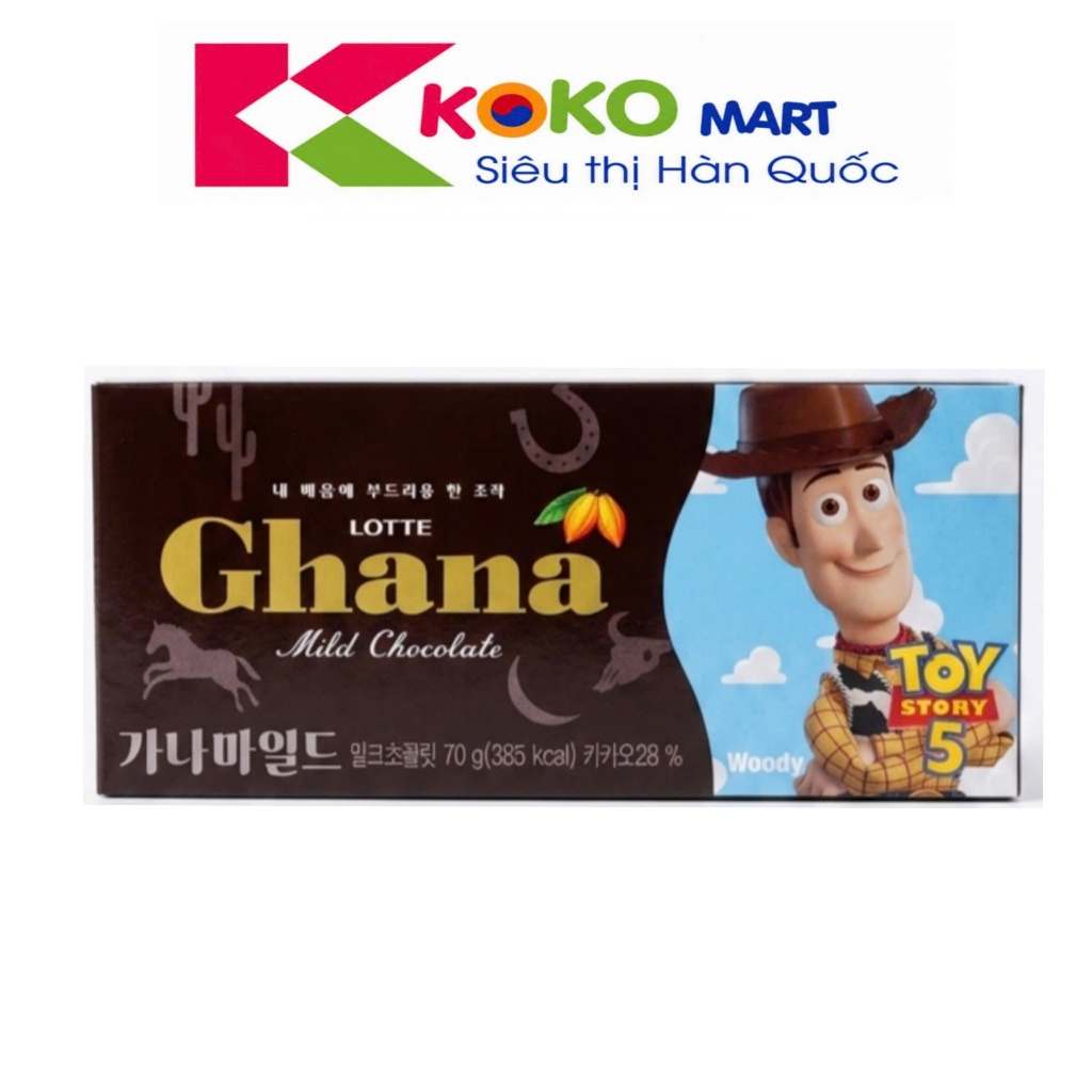 Socola dịu ngọt Lotte Ghana 70g