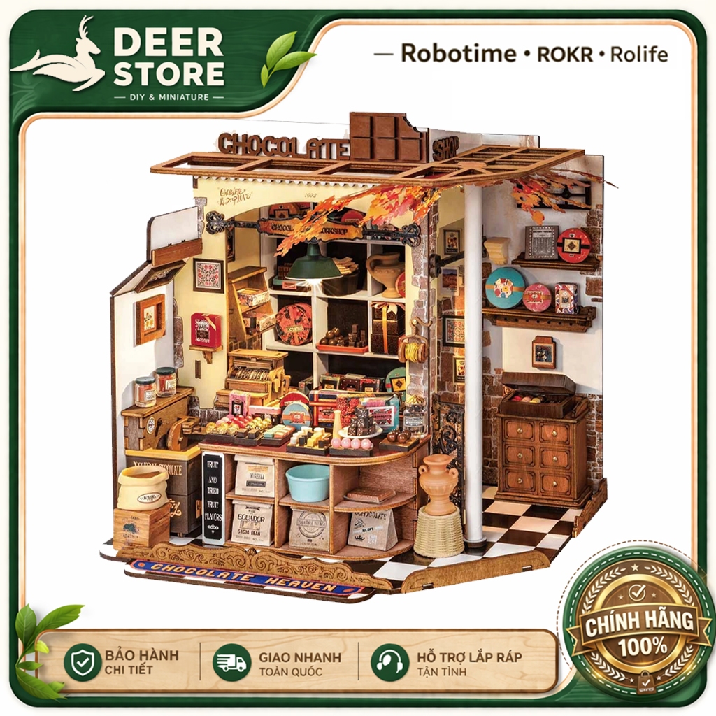 Mô hình nhà thu nhỏ DIY Rolife Henry's Chocolate DG174 – Tiệm sô-cô-la của Henry DEER STORE